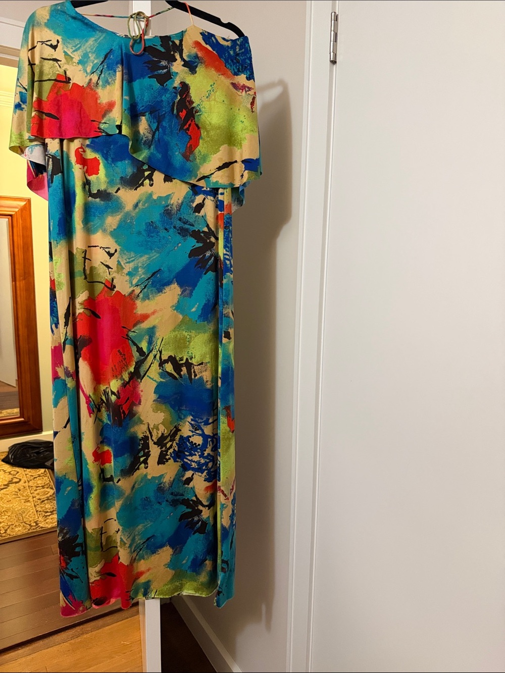 Vibrant Multicolor heater  Maxi Dress size L